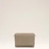 Borsa a tracolla con patta in pelle di vacchetta grigia