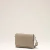 Borsa a tracolla con patta in pelle di vacchetta grigia
