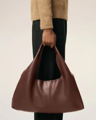 Borsa a tracolla Etienne in morbida pelle bordeaux