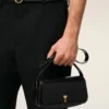 Borsa a tracolla Paris Paris in pelle di vacchetta nera Borsa a tracolla Paris Paris in pelle di vacchetta nera