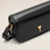 Borsa a tracolla Paris Paris in pelle di vacchetta nera Borsa a tracolla Paris Paris in pelle di vacchetta nera