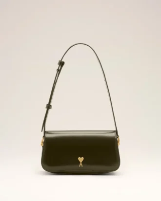 Borsa a tracolla Paris Paris in pelle di vacchetta verde