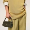 Borsa a tracolla Paris Paris in pelle di vacchetta verde Borsa a tracolla Paris Paris in pelle di vacchetta verde