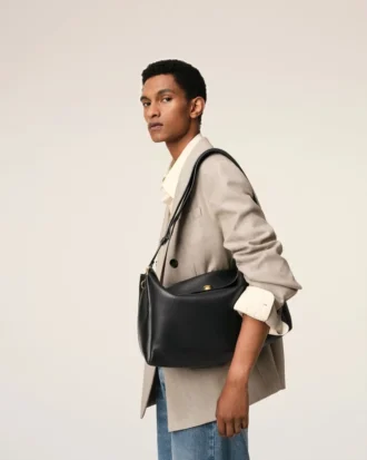 Borsa Carrousel grande in pelle nera