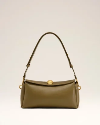 Borsa Carrousel in pelle color kaki