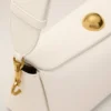 Borsa Carrousel in pelle di vacchetta bianca