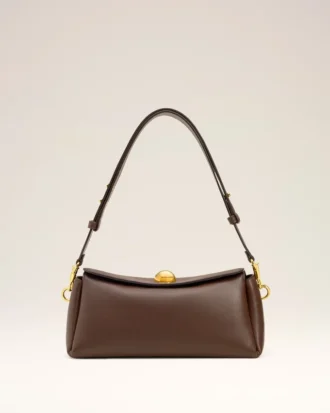 Borsa Carrousel in pelle liscia marrone