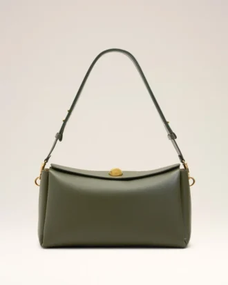 Borsa Carrousel media in pelle di vacchetta verde