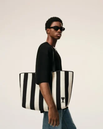 Borsa della spesa Ami de Coeur in cotone bianco