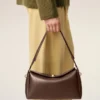 Borsa media Carrousel in pelle liscia marrone