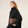 Borsa media Carrousel in pelle liscia marrone