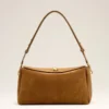 Borsa media Carrousel in pelle scamosciata marrone