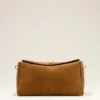 Borsa media Carrousel in pelle scamosciata marrone