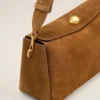 Borsa media Carrousel in pelle scamosciata marrone