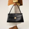 Borsa Mimi in pelle di vacchetta nera Borsa Mimi in pelle di vacchetta nera
