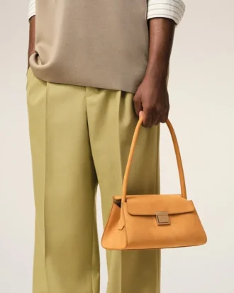 Borsa Mimi piccola in pelle di vacchetta arancione