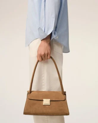 Borsa Mimi piccola in pelle di vacchetta marrone