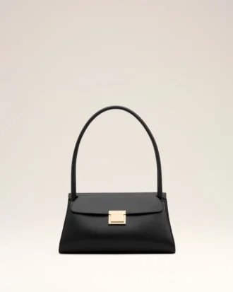 Borsa Mimi piccola in pelle di vacchetta nera