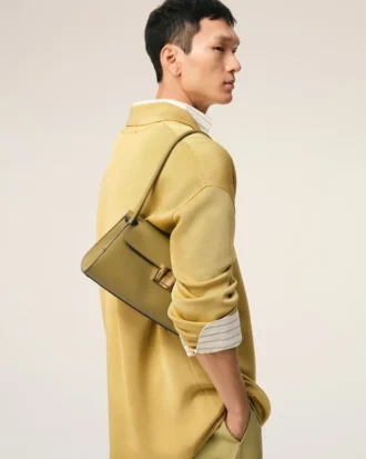 Borsa Mimi piccola in pelle di vacchetta verde
