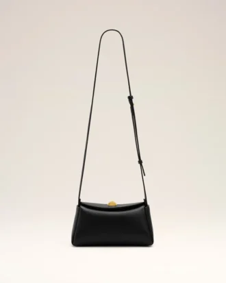 Borsa Mini Carrousel in pelle di vacchetta nera