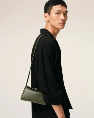Borsa Mini Carrousel in pelle di vacchetta verde