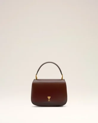 Borsa Paris Paris con manici in pelle lucida bordeaux