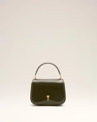Borsa Paris Paris con manici superiori in pelle di vacchetta verde