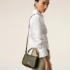 Borsa Paris Paris con manici superiori in pelle di vacchetta verde