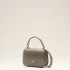 Borsa Paris Paris con manici superiori in pelle lucida grigia Borsa Paris Paris con manici superiori in pelle lucida grigia