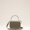 Borsa Paris Paris con manici superiori in pelle lucida grigia Borsa Paris Paris con manici superiori in pelle lucida grigia