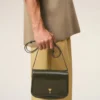 Borsa Paris Paris in pelle di vacchetta verde Borsa Paris Paris in pelle di vacchetta verde