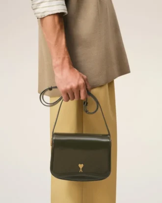 Borsa Paris Paris in pelle di vacchetta verde