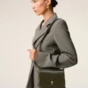 Borsa Paris Paris in pelle di vacchetta verde Borsa Paris Paris in pelle di vacchetta verde