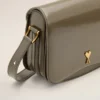 Borsa Paris Paris in pelle lucida grigia