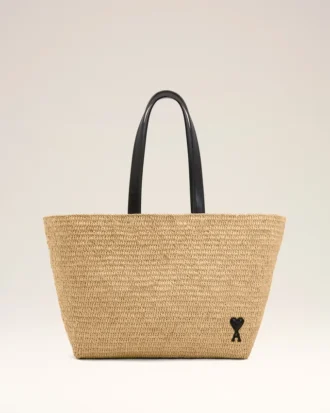 Borsa Tote Ami de Coeur in rafia naturale