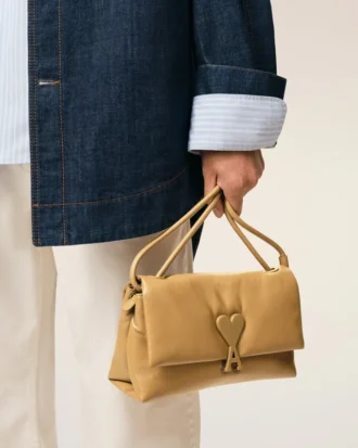 Borsa Voulez-Vous in pelle di vacchetta gialla