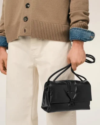 Borsa Voulez-Vous in pelle di vacchetta nera
