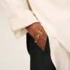 Bracciale Ami de Coeur in ottone dorato martellato