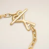 Bracciale Ami de Coeur in ottone dorato martellato