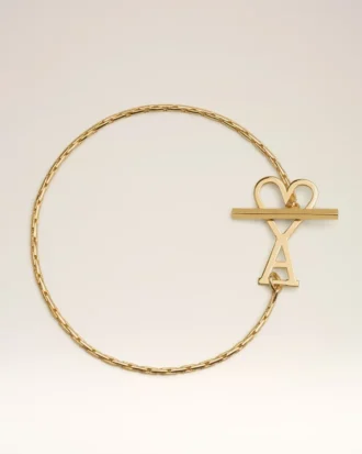 Bracciale con catena Ami de Coeur in ottone dorato