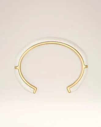 Bracciale in ottone bianco martellato laccato