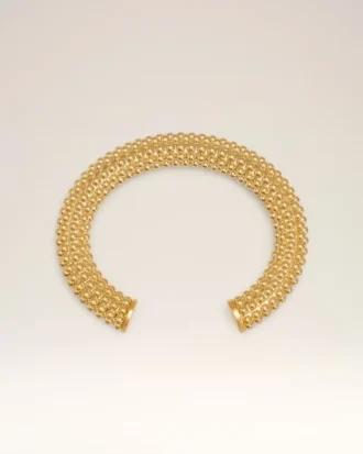 Bracciale in ottone dorato con perline