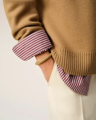 Bracciale in ottone dorato con perline