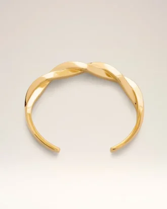 Bracciale in ottone dorato intrecciato