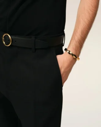Bracciale in ottone dorato intrecciato