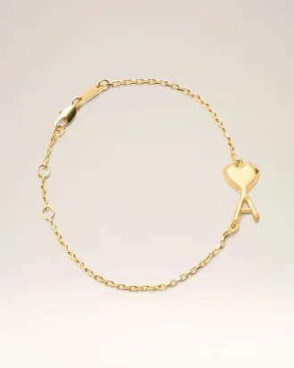 Bracciale sottile martellato Ami de Coeur in ottone dorato