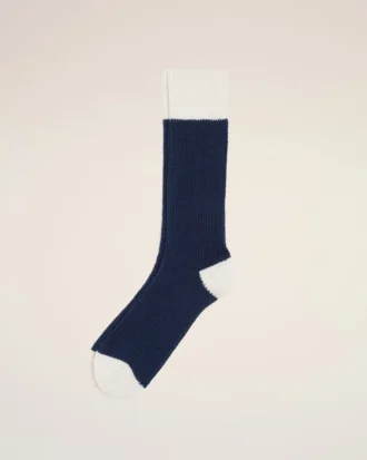 Calzini in cotone blu e bianco