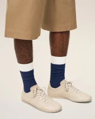 Calzini in cotone blu e bianco
