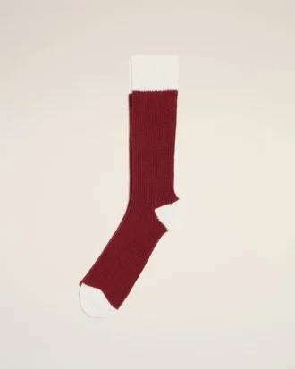 Calzini in cotone rosso e bianco