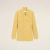 Camicia aderente in cotone giallo con colletto a punta Camicia aderente in cotone giallo con colletto a punta